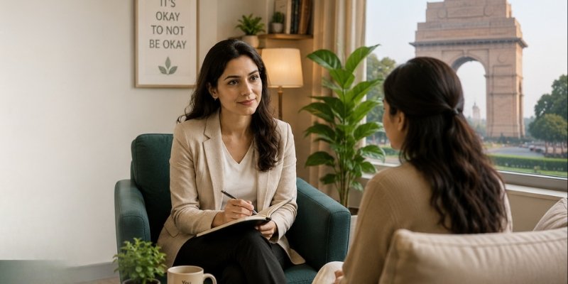 Best therapist in Delhi conducting a one-on-one counseling session