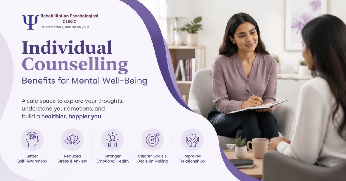 Individual psychological sessions with a qualified psychologist for well-being.